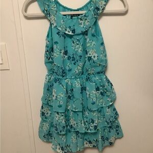 Place Turquoise Floral Kids Dress